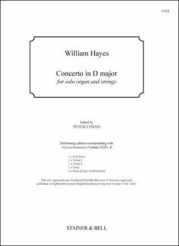 Hayes, Philip - Concerto in D major. Score & Parts