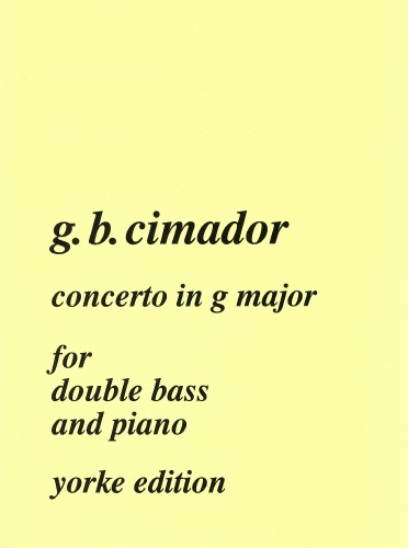 Cimador, G B - Concerto in G major. DB & Pf