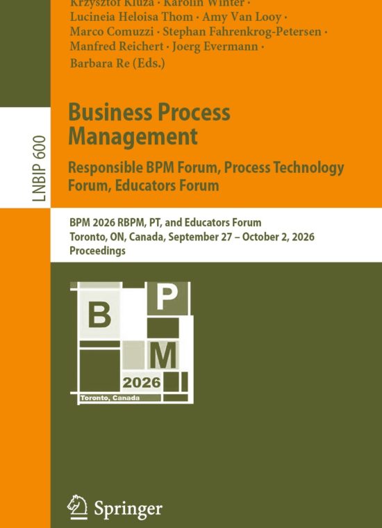 Book cover / Buchcover: Business Process Management: Responsible BPM Forum, Process Technology Forum, Educators Forum