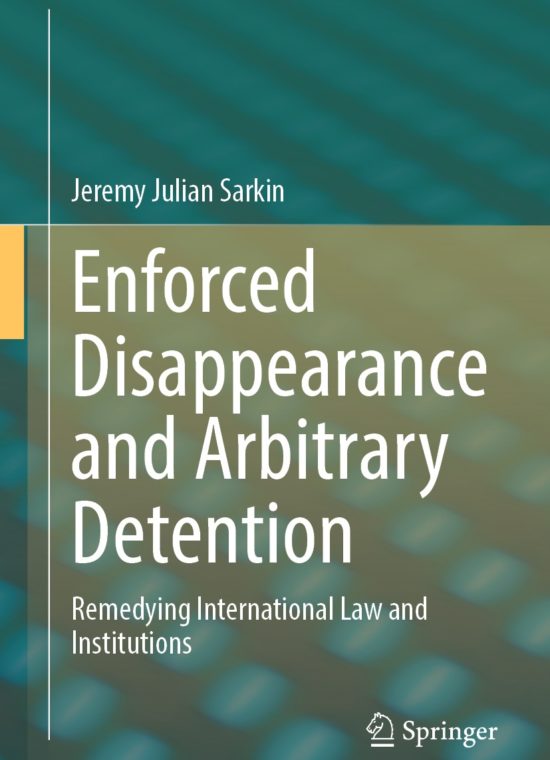 Book cover / Buchcover: Enforced Disappearance and Arbitrary Detention