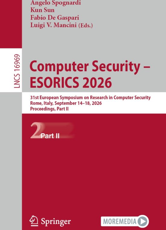 Book cover / Buchcover: Computer Security – ESORICS 2026