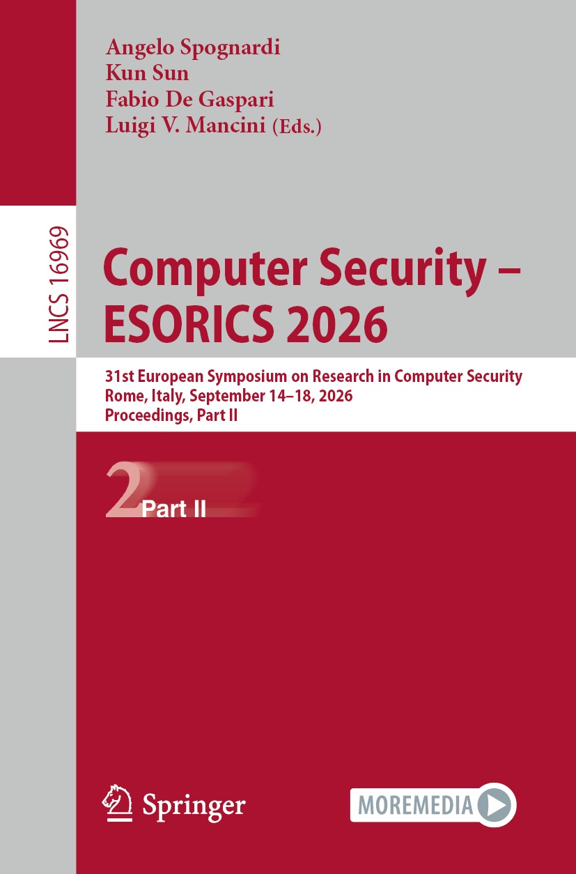 Book cover / Buchcover: Computer Security – ESORICS 2026