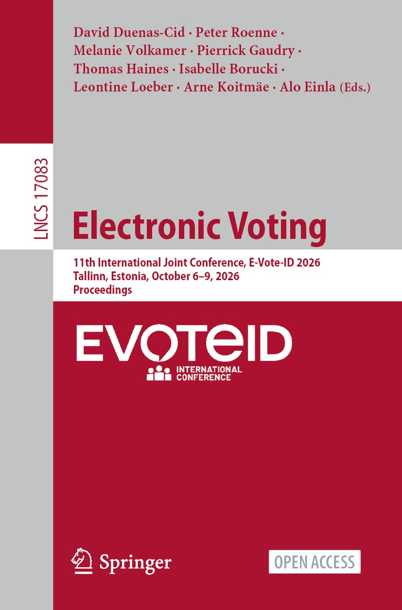 Book cover / Buchcover: Electronic Voting