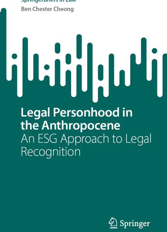 Book cover / Buchcover: Legal Personhood in the Anthropocene