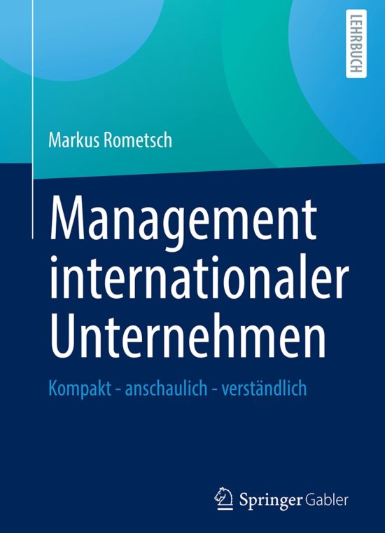 Book cover / Buchcover: Management internationaler Unternehmen